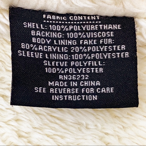 Vintage Giacca Faux Leather Brown Bomber Jacket With Faux Fur Collar & Lining M - Picture 9 of 9